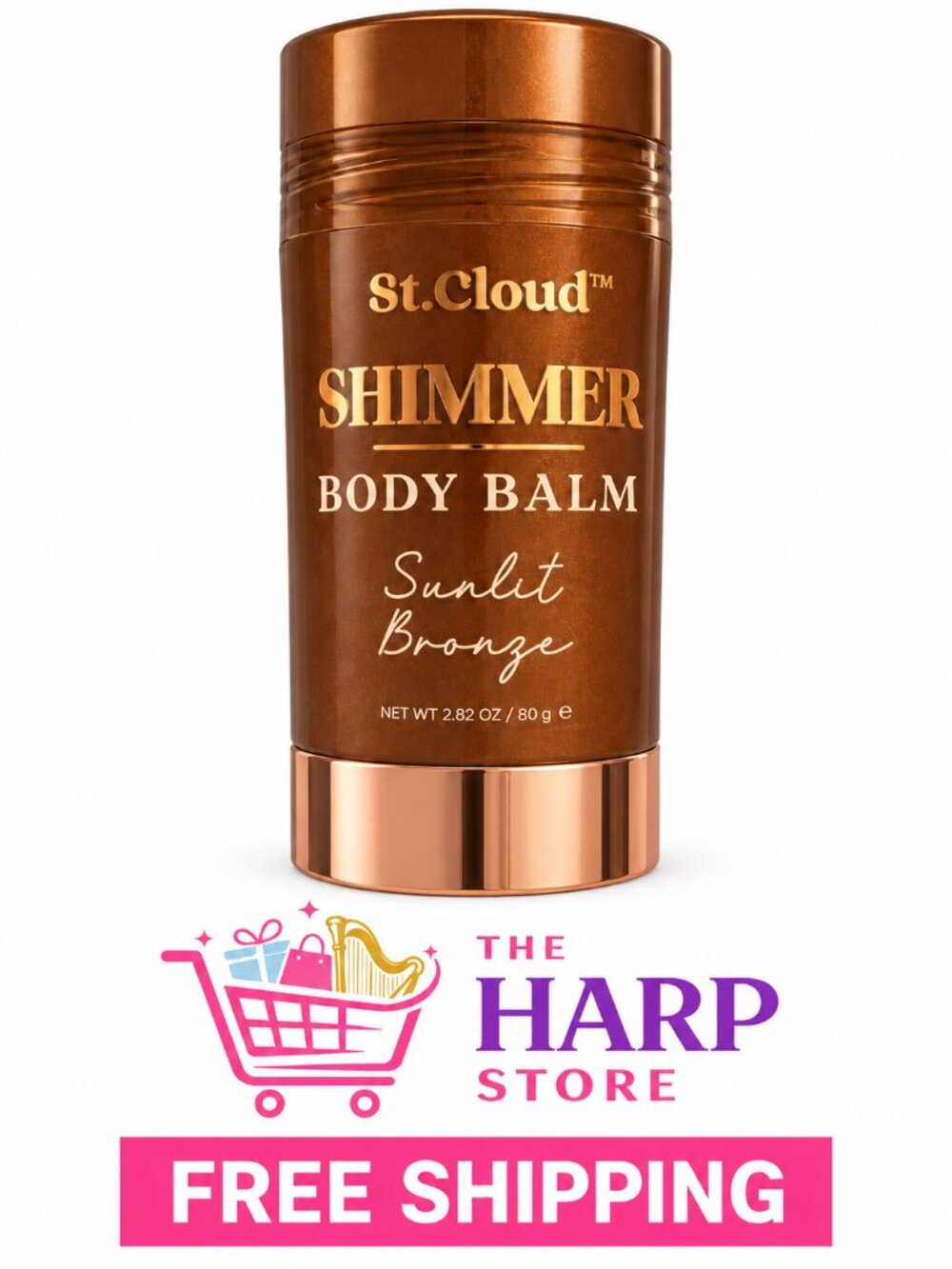 St. Cloud Shimmer Body Balm Stick, Sunlit Bronze, 2.82 oz / 80 g